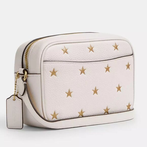 🌟 COACH Mini Chalk Leather Jamie Camera Bag With Star Print - Picture 3 of 5